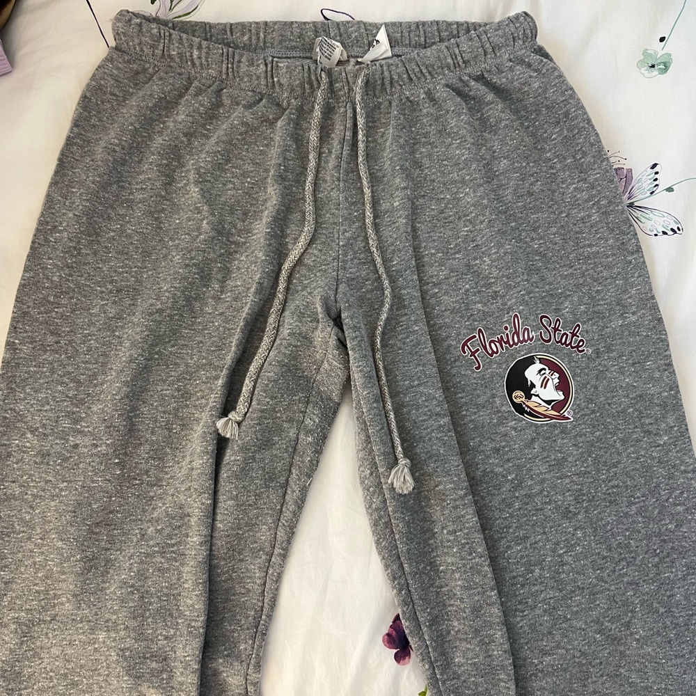 Grey Cuffed FSU Sweatpants